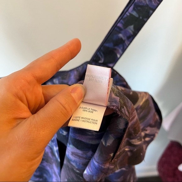 Rebecca Taylor Top | Silk bralette | Purple with pattern, 2 - Picture 9 of 9